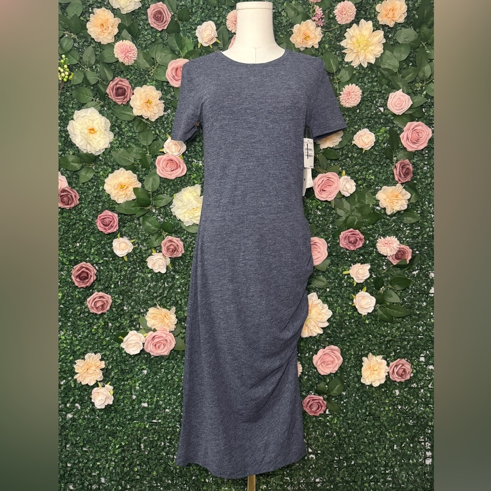 Dark Heather Gray Midi T-Shirt Dress NWT